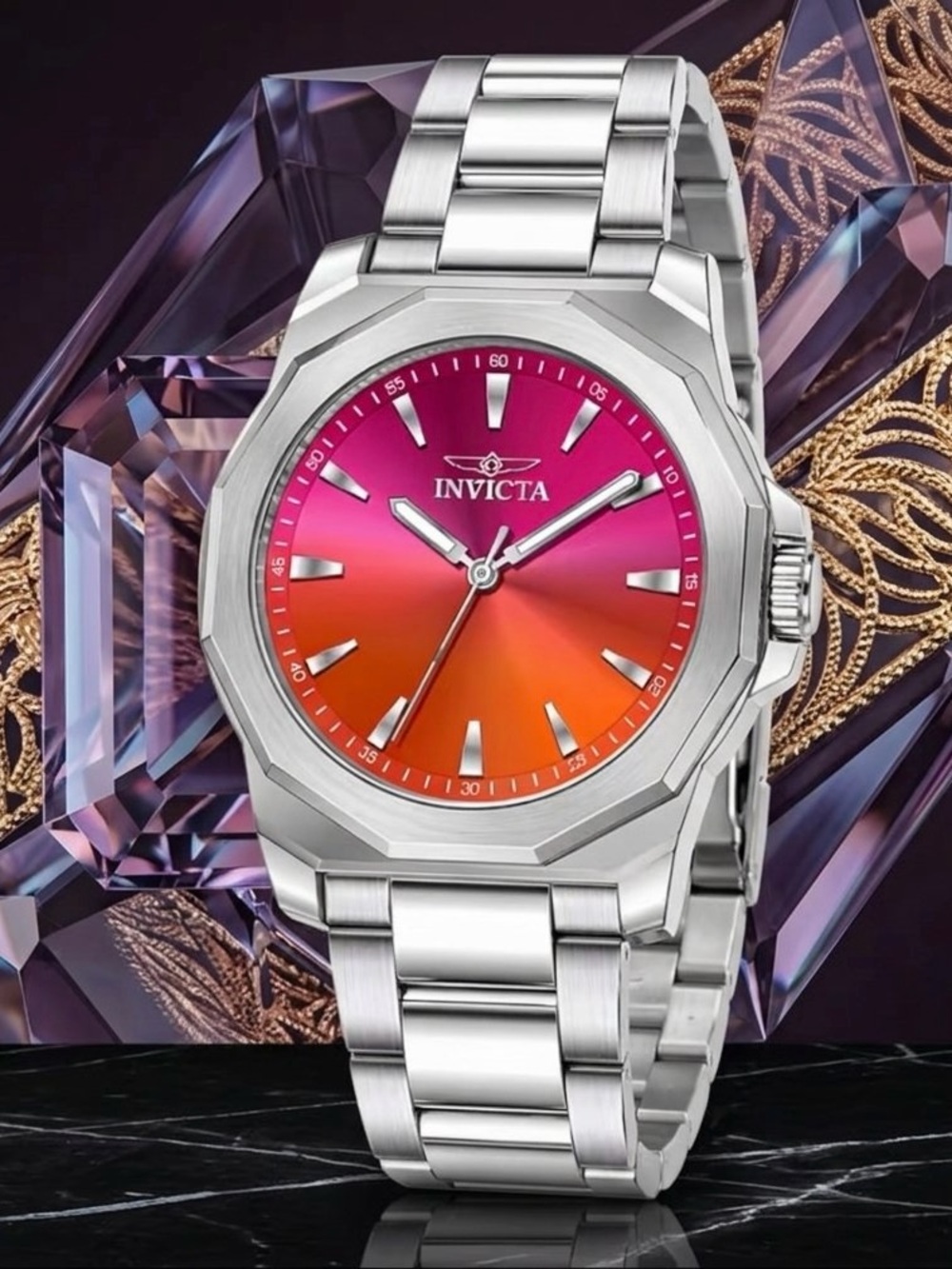 Invicta Speedway Women’s ‘Tequila Sunrise’ Luxury Collection Unique 34MM Watch!